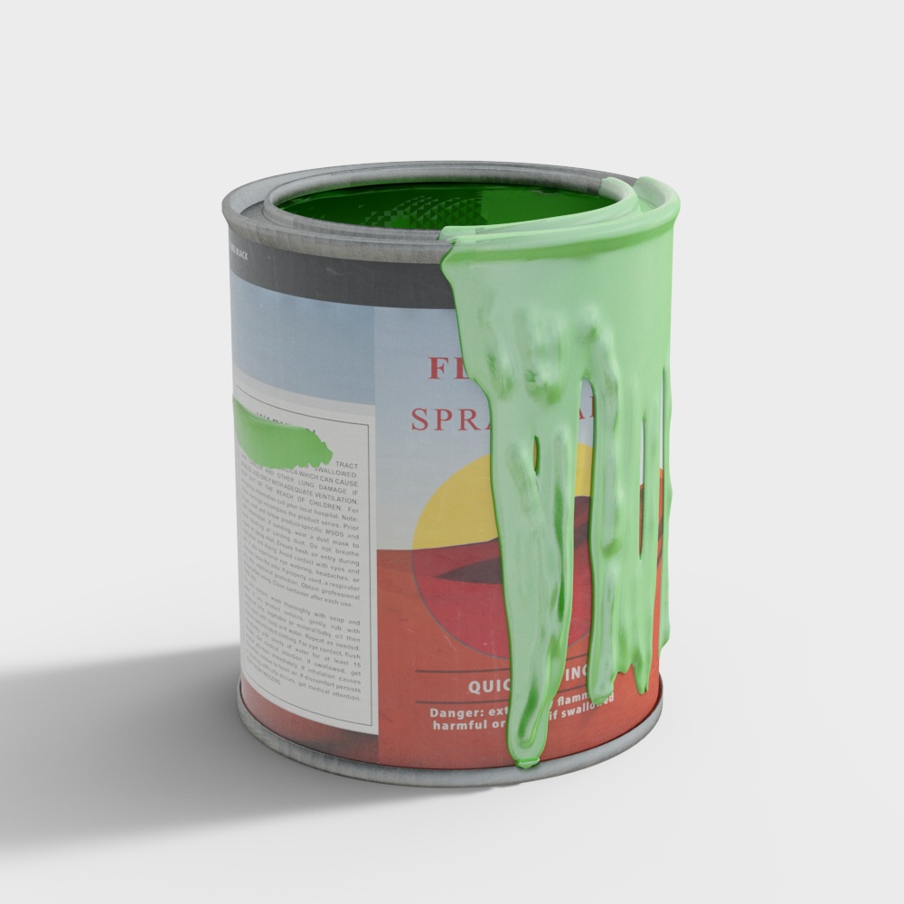 Green paint bucket