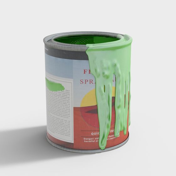 Dripping Paint Can 3D Model for Creative Projects