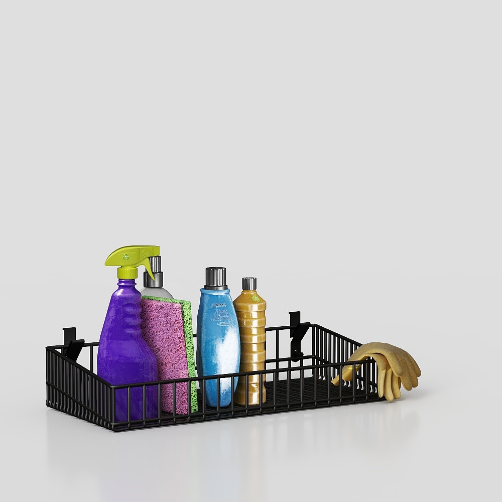 Blue bathroom cleaning kit