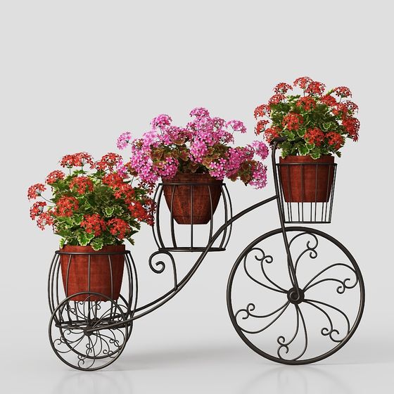 Vintage Flower Cart 3D model for Creative Projects