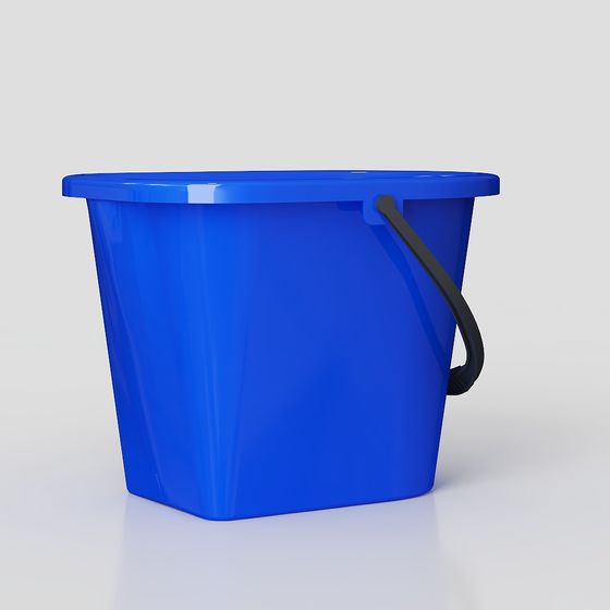 Vibrant Blue Plastic Bucket 3D model for Creative Projects