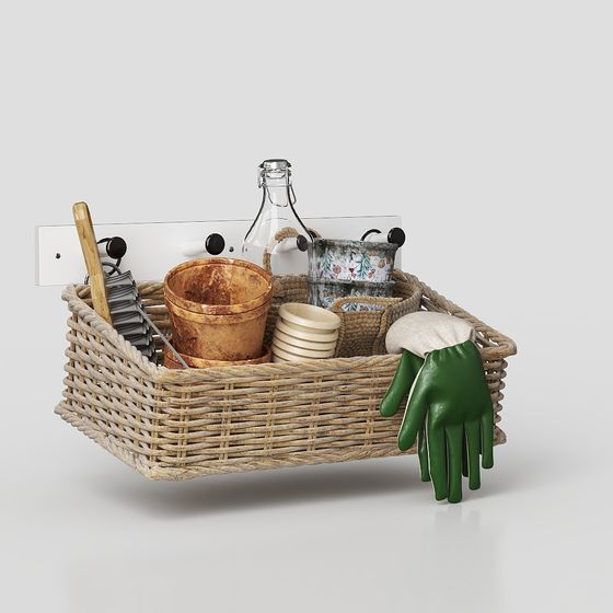 Charming Rustic Basket 3D model