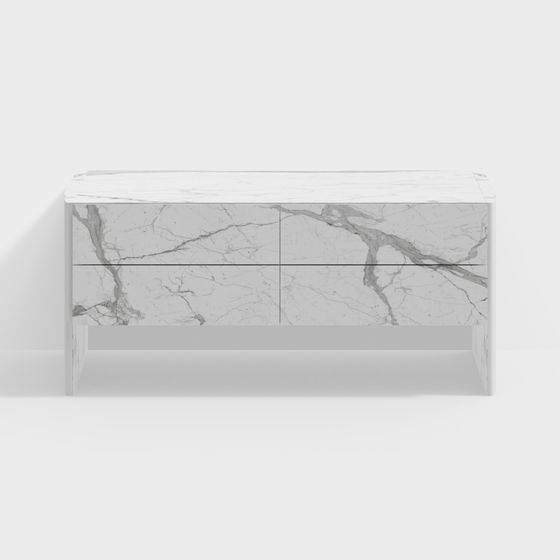 Elegant Marble TV Cabinet 3D model