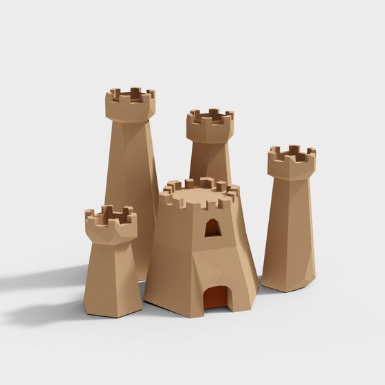 Fantasy Low-Poly Castle 3D model