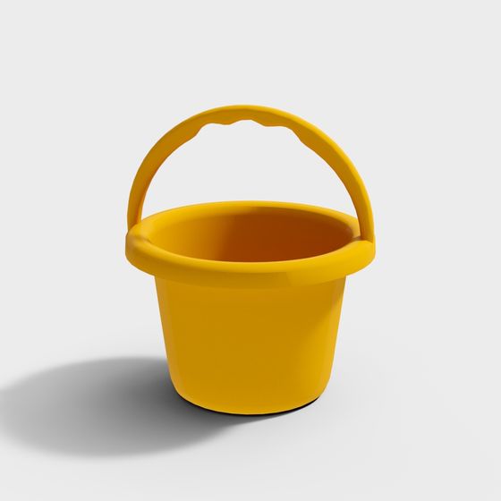 Vibrant Yellow Beach Bucket 3D model