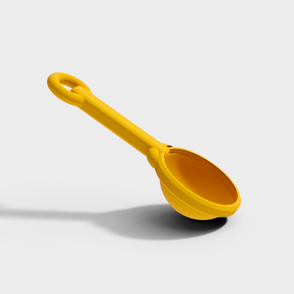 Vibrant Yellow Spoon 3D Model