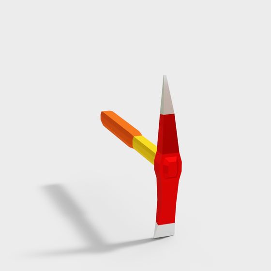 Vibrant Low-Poly Scissors 3D model