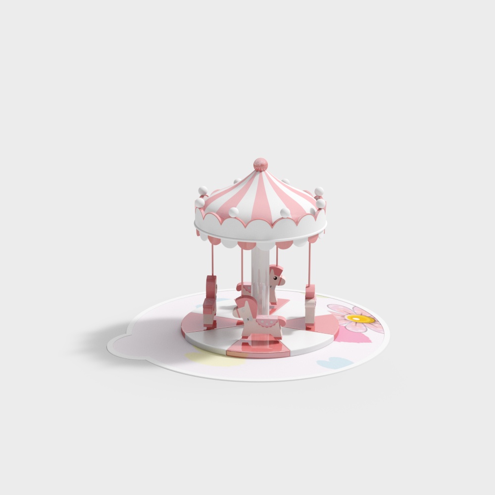 Whimsical Carousel 3D model for Children's Design
