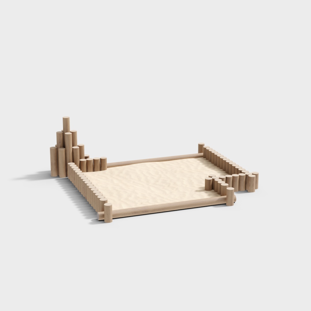 Minimalist Wooden Sandbox 3D model