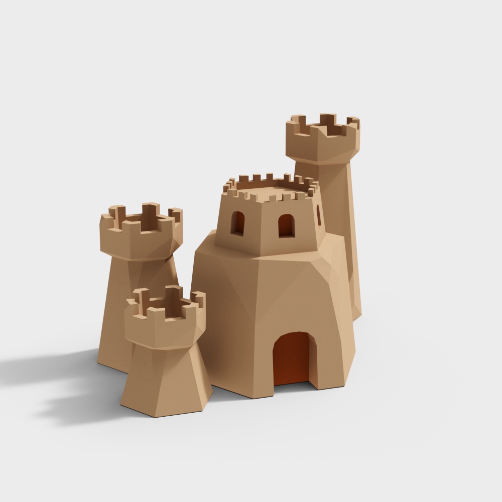 Dreamy Low Poly Castle 3D model