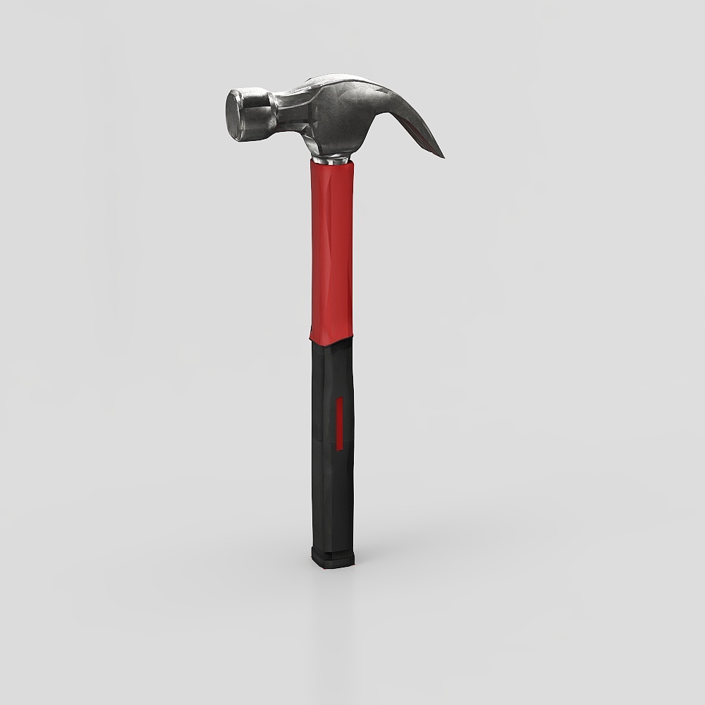 Red Grip Hammer 3D model