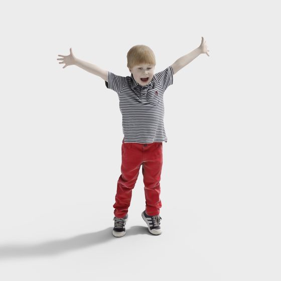 Vibrant Little Boy 3D Model for Creative Projects