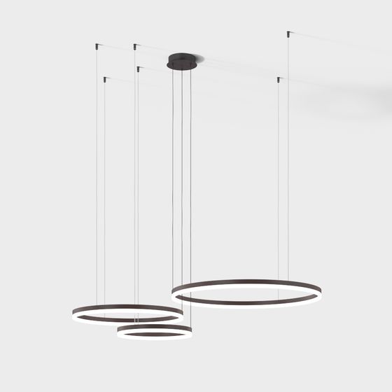 Modern Low-Poly Circular Chandelier 3D model