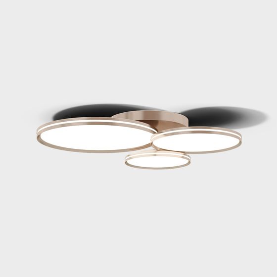 Modern Rose Gold Pendant Light 3D model