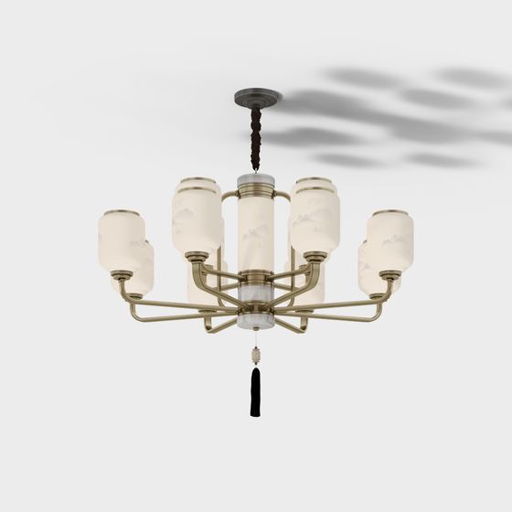 Elegant Low-Poly Hanging Light 3D model