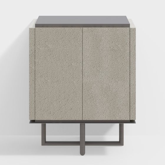Stylish Concrete Side Cabinet 3D model for Modern Spaces