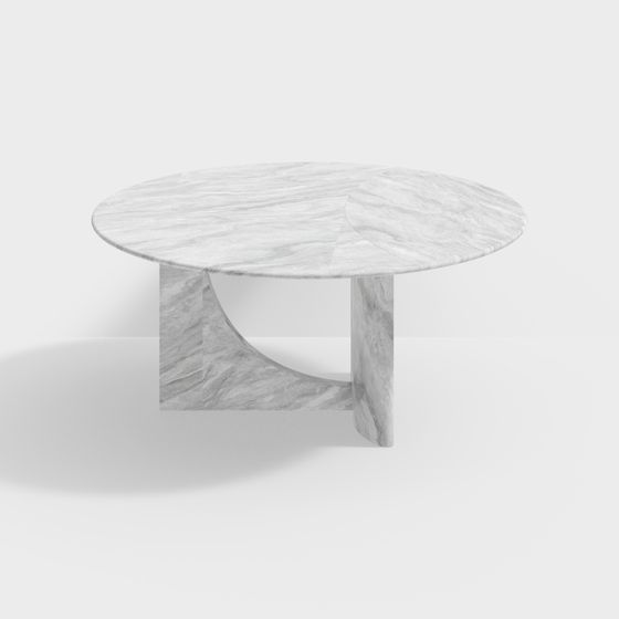 Elegant Marble Round Table 3D model