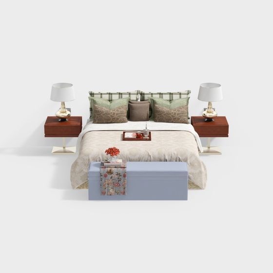 Stylish Low-Polygon Bedside Table 3D model for Modern Interiors