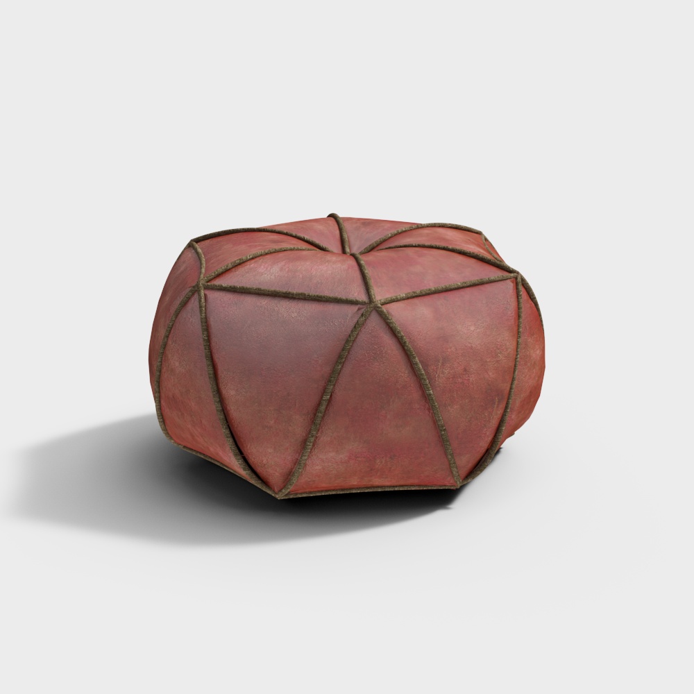 Light red sofa stool