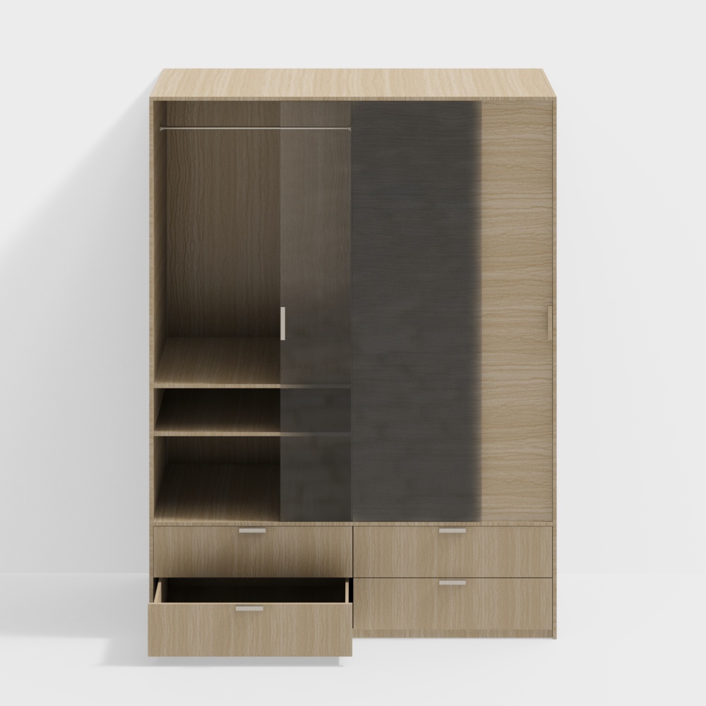 Tủ quần áo trượt gỗ