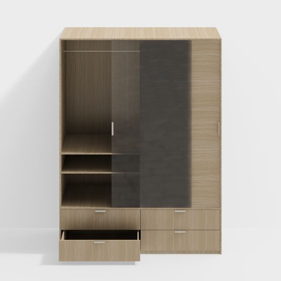 Tủ quần áo trượt gỗ