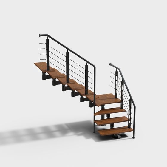 Sleek Low-Poly Staircase 3D model