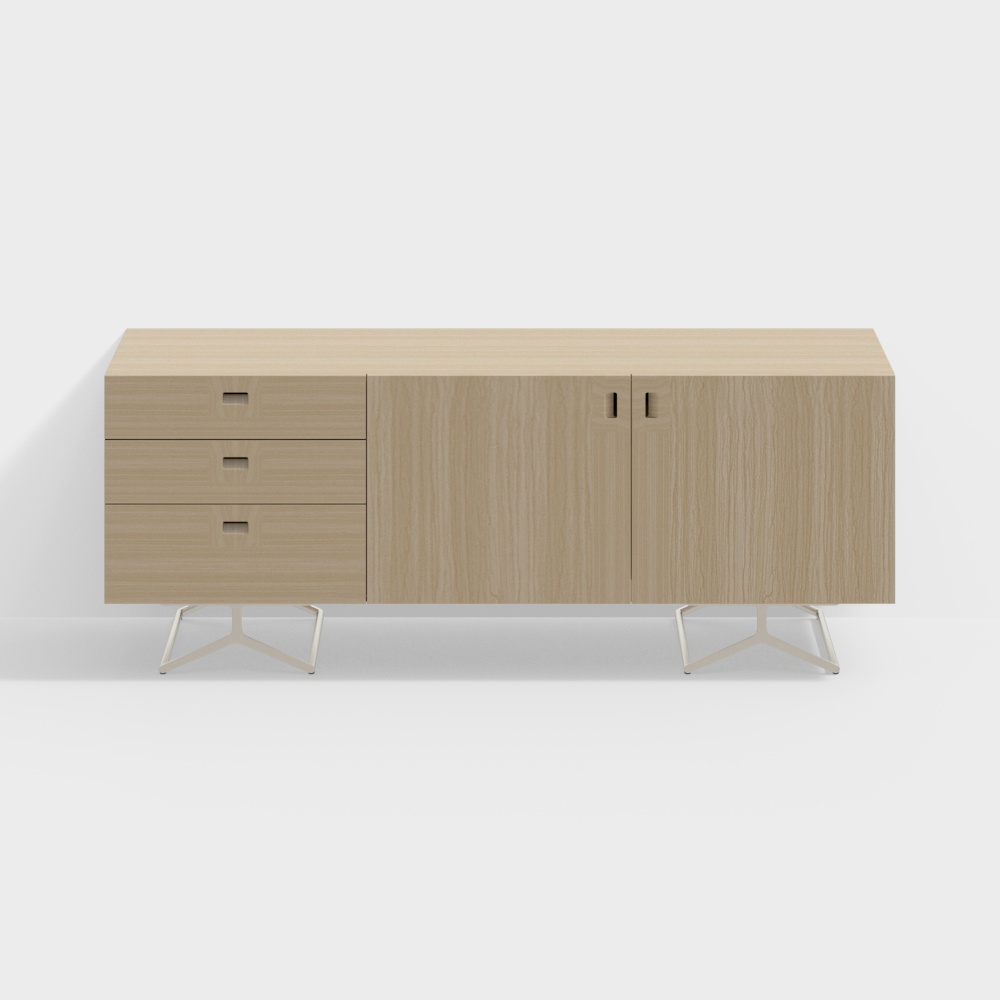 Cabinet with wood grain border