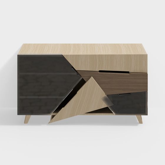 Geometric Charm Sideboard 3D model