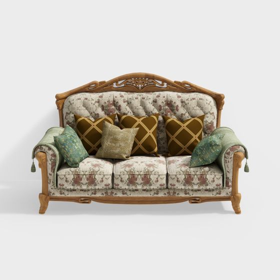 Victorian Elegance 3D model Sofa