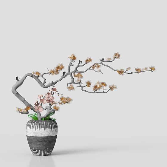 新しい中華風花瓶 - 三人の唐