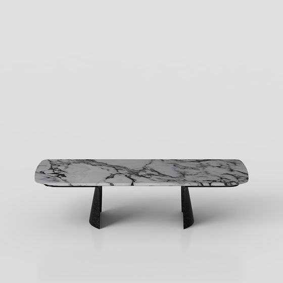 Stylish Marble Bench 3D model for Modern Interiors