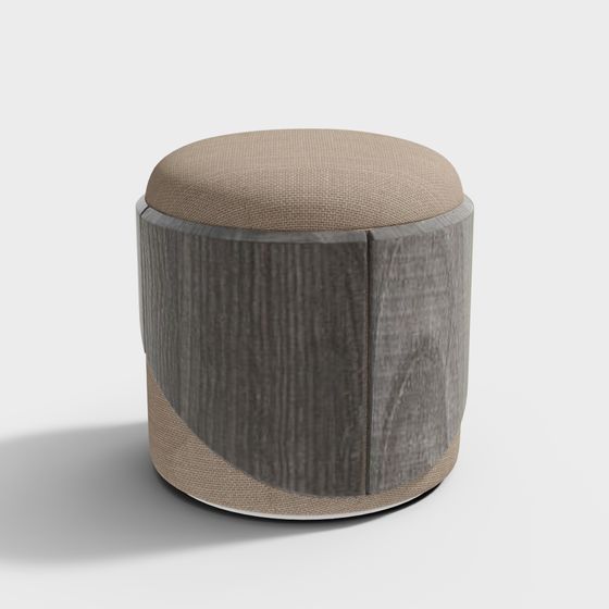 Elegant Round Stool 3D model for Modern Interiors