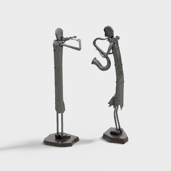 Metal Musician 3D model in Low Poly Style