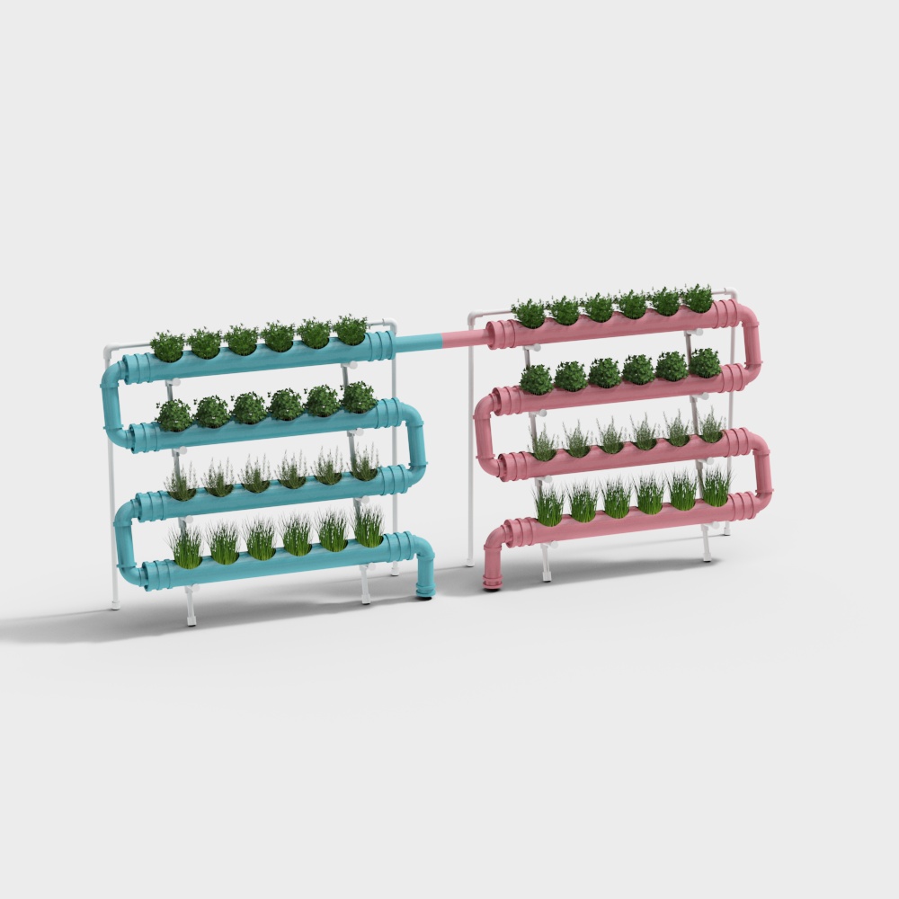 Hydroponic Garden Rack 3D model
