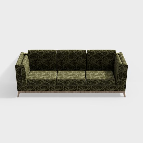 Elegant Vintage-Inspired Sofa 3D model