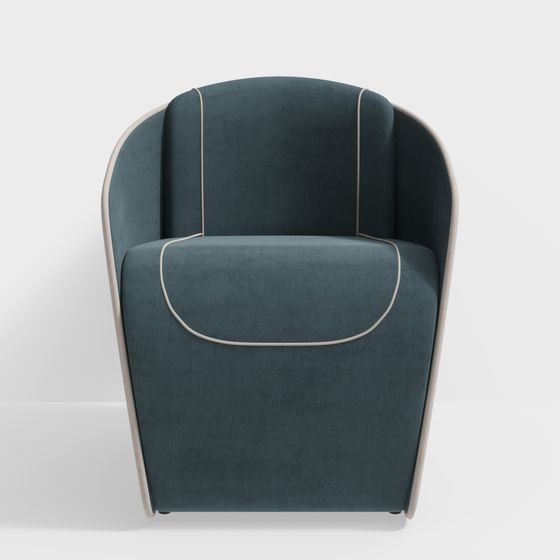 Stylish Low-Polygon Navy Blue Chair 3D model