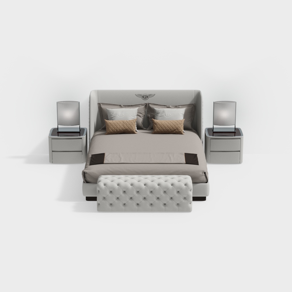 現代臥室雙人床