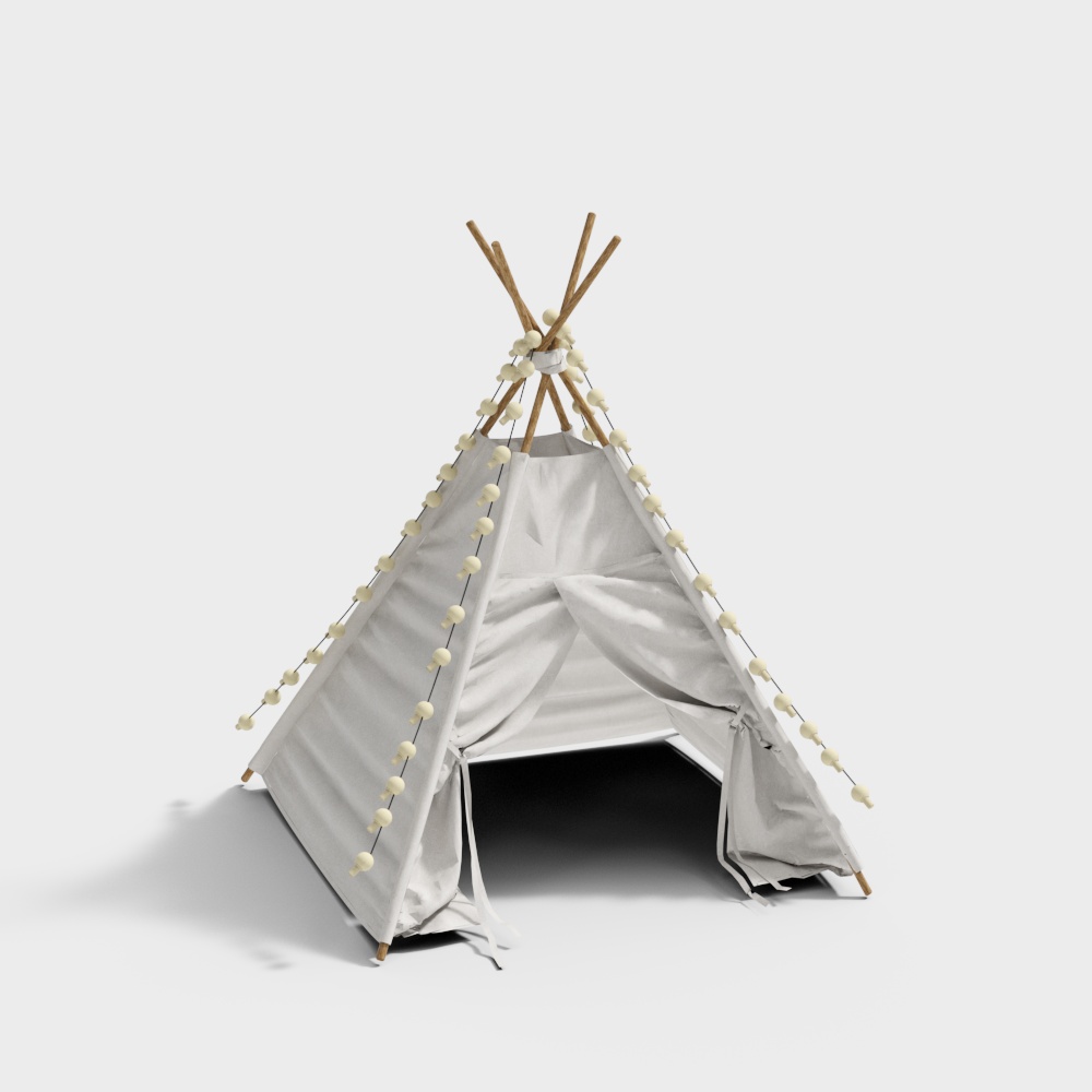 Brown roofless tent