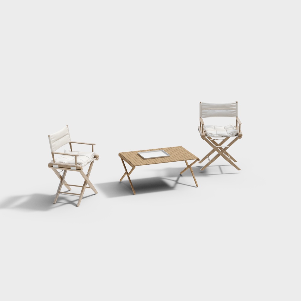 Bộ bàn ghế ngoài trời trắng cho hai người