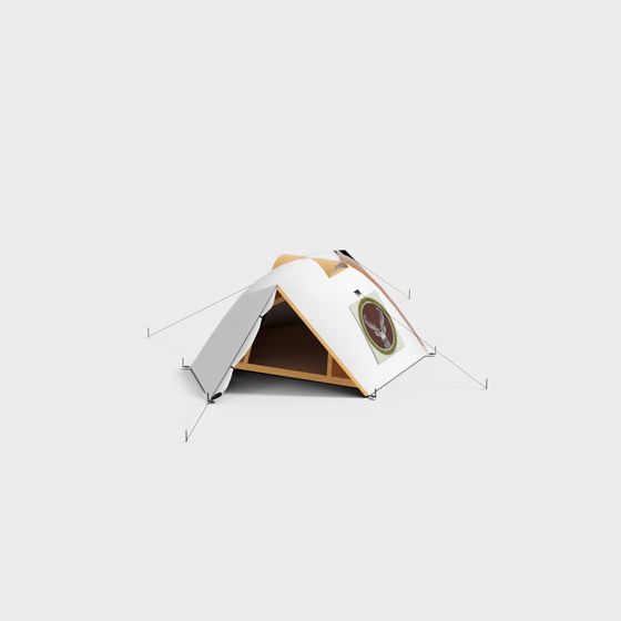 Stylish Low-Poly Tent 3D model for Outdoor Adventures