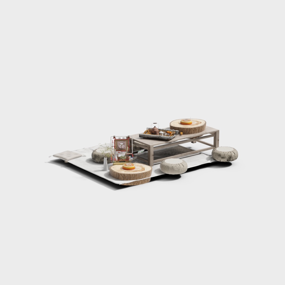 Bộ bàn ghế ngoài trời màu trắng