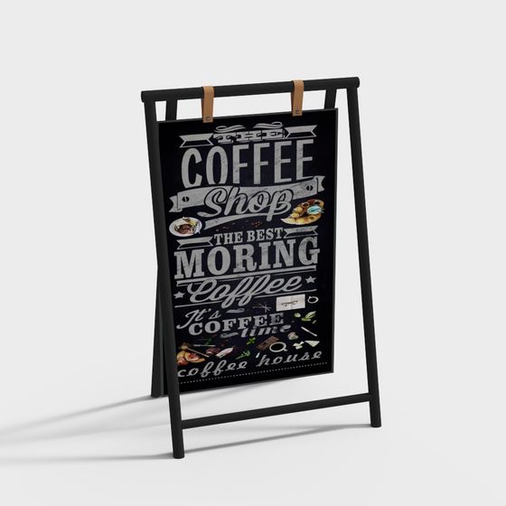 Vintage Coffee Shop Sign 3D model