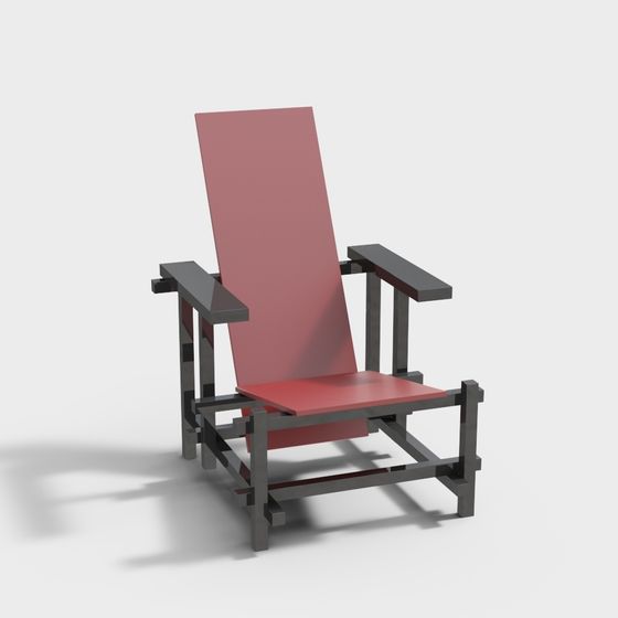 Red and Black Chair 3D model
