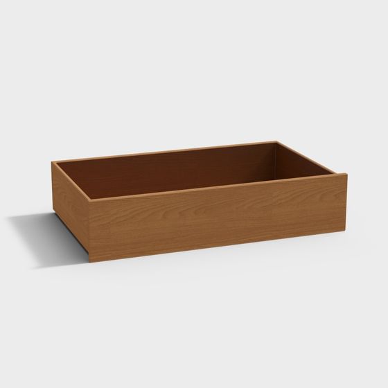 Minimalist Wooden Storage Box 3D model