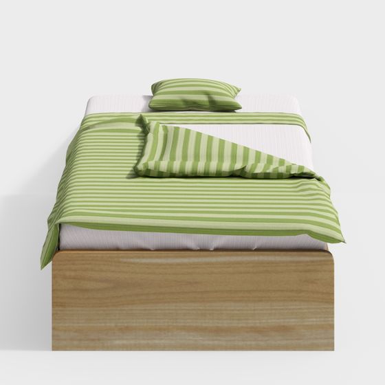 Cozy Low-Polygon Bed 3D Model for Modern Design