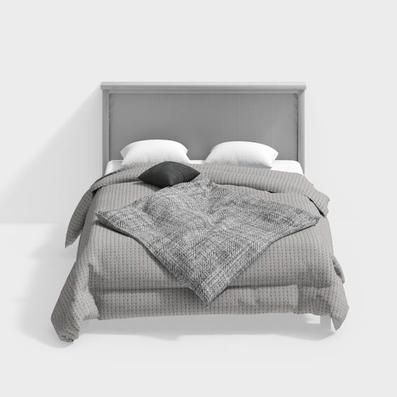 Stylish Modern Bed 3D model for Contemporary Spaces