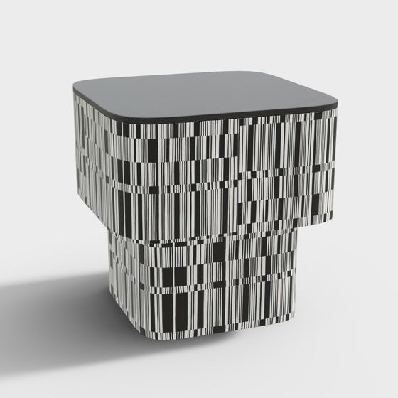 Pixel Side Table 3D model for Creative Spaces