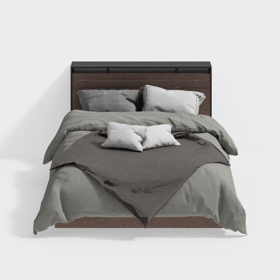 Modern Minimalist 3D Bed Model Design