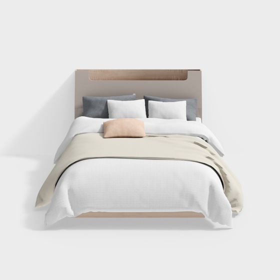 Elegant Modern Bed 3D model for Contemporary Interiors