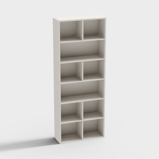 Modern Minimalist Low-Poly Bookshelf 3D model